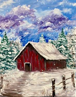 Peaceful Winter Barn