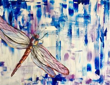 Dragonfly on Abstract Background