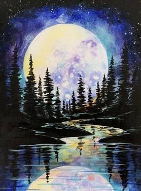 Full Moon Forest Reflections