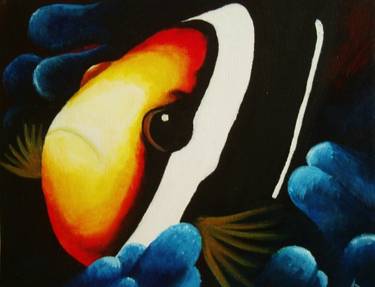 Clown Fish in Blue Coral