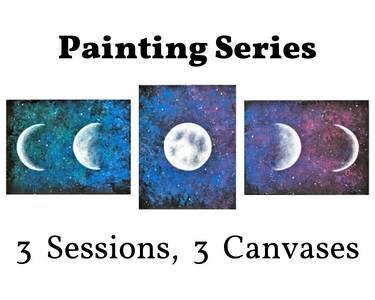 Series - Moon Phases (3 paintings)