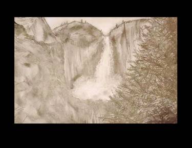 Yosemite Falls Pencil Sketch